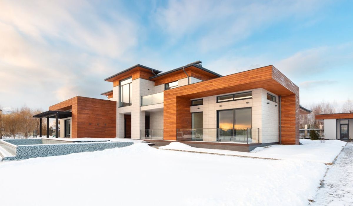 Ekologický moderní dům s minikotlemvytápění modulem AT-12KW
