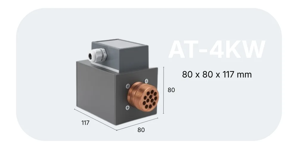 AT-4KW AT topný modul s rozměry 117 × 80 × 80 mm
